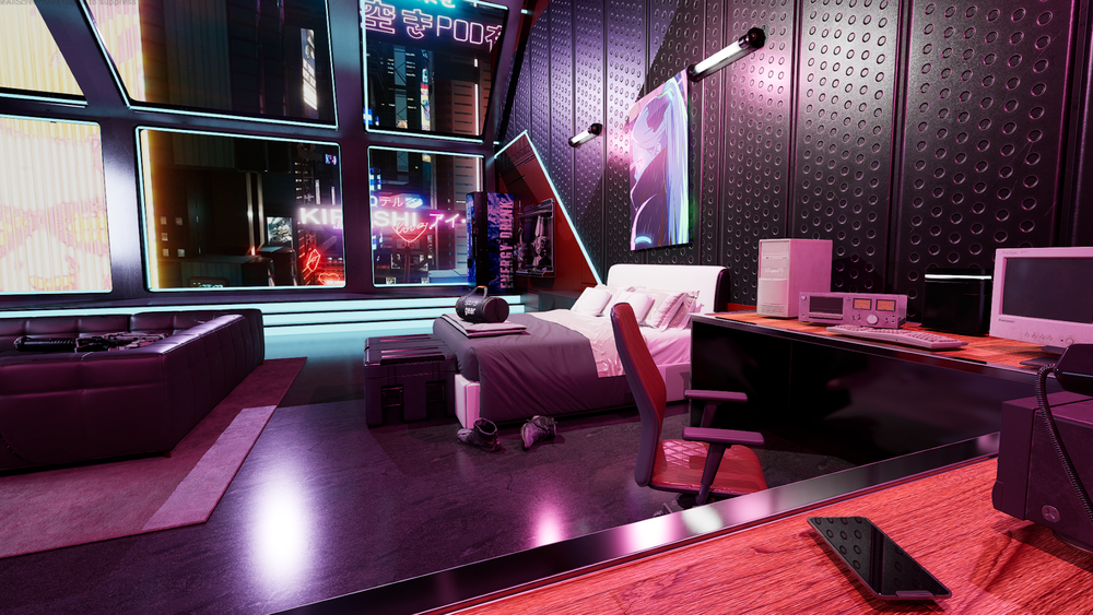 Cyberpunk Apartment View 4